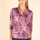 Patchwork Design V-Neck Top