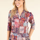 Patchwork Design V-Neck Top