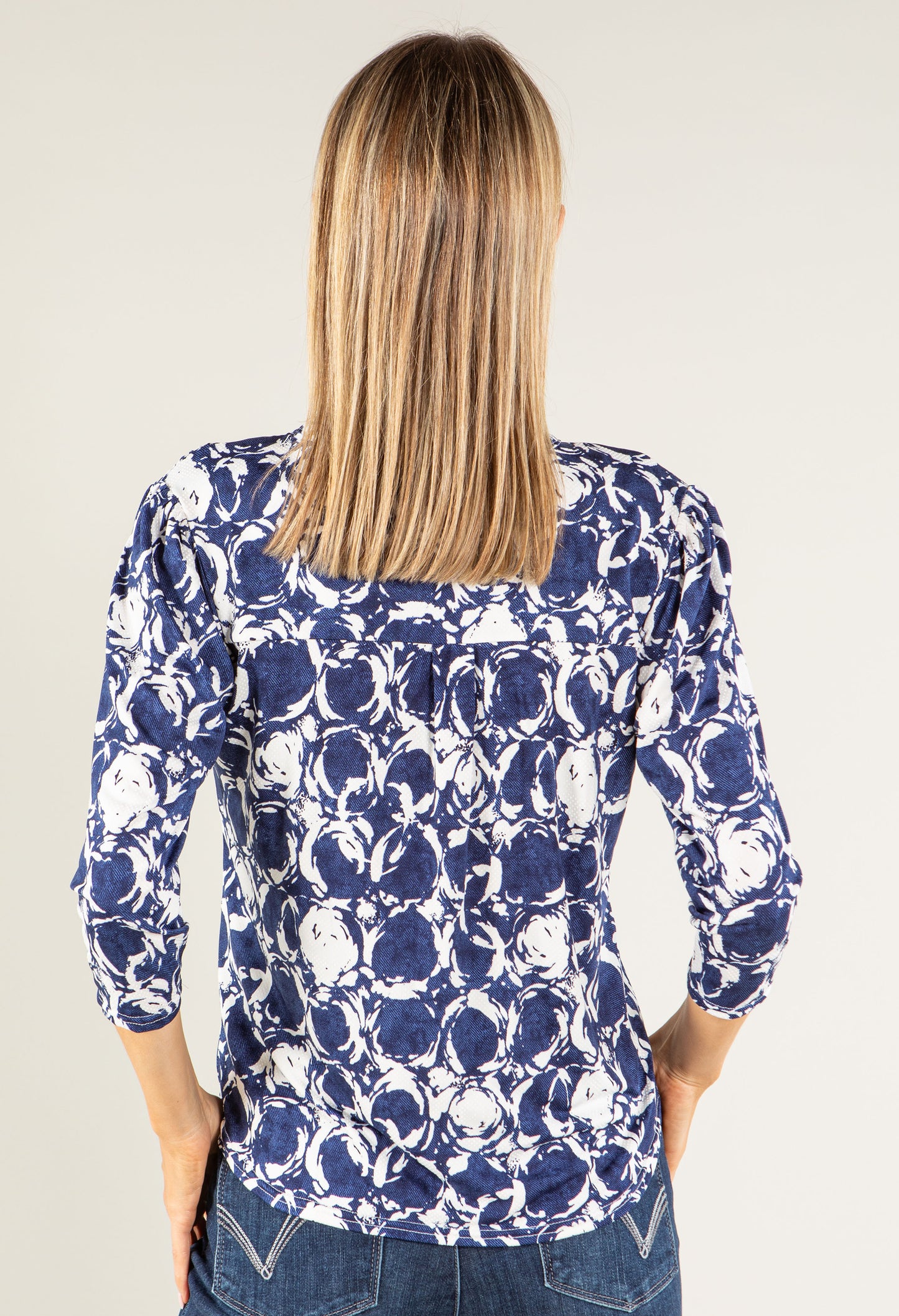 Abstract Print Textured Top