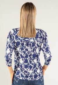 Abstract Print Textured Top