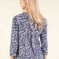 Leaf Print Textured Blouse