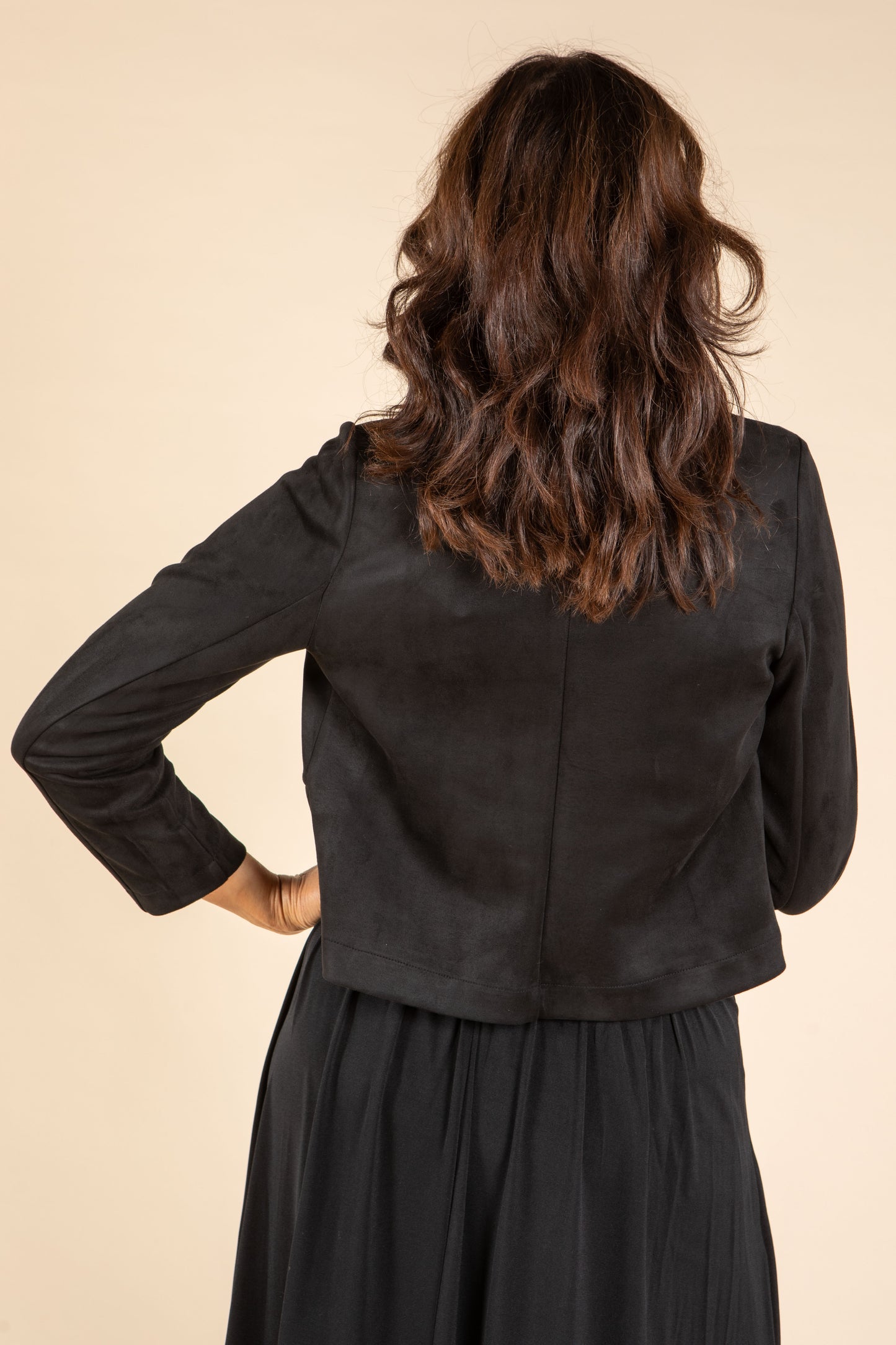 Cropped Faux Suede Jacket