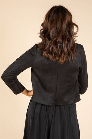 Cropped Faux Suede Jacket