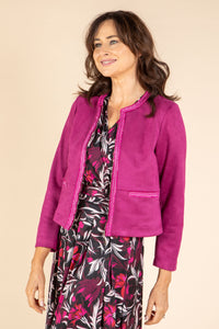 Cropped Faux Suede Jacket
