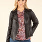 Vintage Leather Frill Detail Jacket