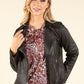 Vintage Leather Frill Detail Jacket
