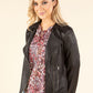 Vintage Leather Frill Detail Jacket