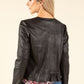 Vintage Leather Frill Detail Jacket