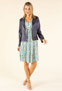 Vintage Leather Frill Detail Jacket