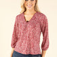 Mosaic Print V-Neck Blouse
