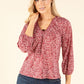 Mosaic Print V-Neck Blouse