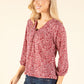 Mosaic Print V-Neck Blouse