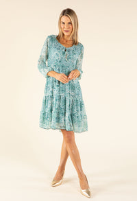 Plisse Pleated Floral Dress
