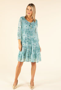 Plisse Pleated Floral Dress