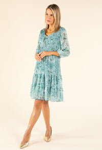 Plisse Pleated Floral Dress