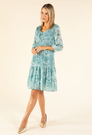 Plisse Pleated Floral Dress
