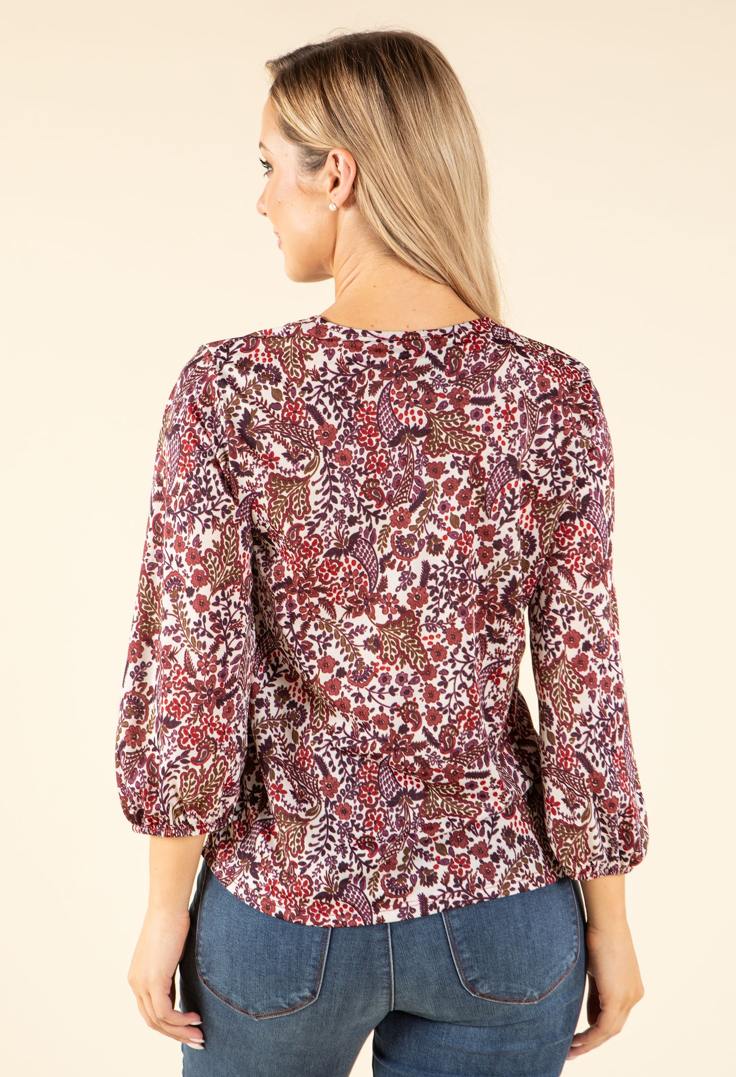 Floral Print V-Neck Blouse
