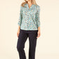 Leaf Print V-Neck Blouse