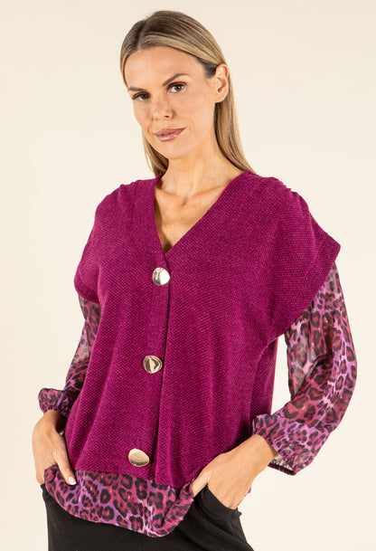 2 in 1 Leopard Knit Top