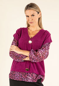 2 in 1 Leopard Knit Top