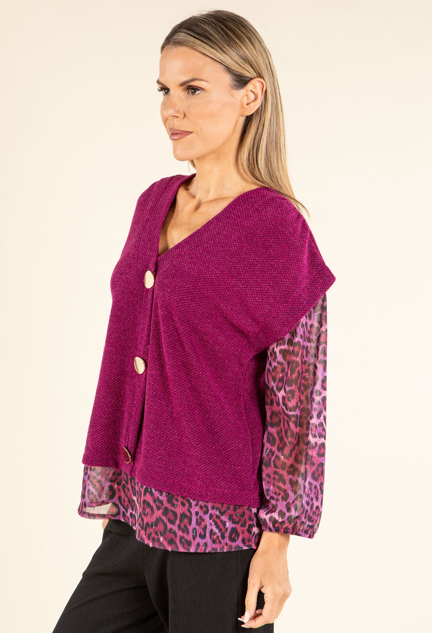 2 in 1 Leopard Knit Top