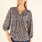 Leopard Print V-Neck Blouse
