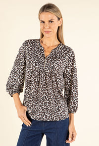 Leopard Print V-Neck Blouse
