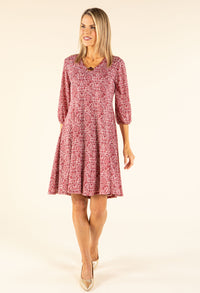 Mosaic Print V-Neck Dress