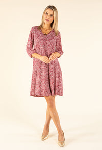 Mosaic Print V-Neck Dress