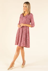 Mosaic Print V-Neck Dress