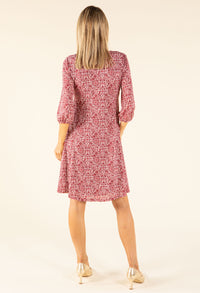 Mosaic Print V-Neck Dress