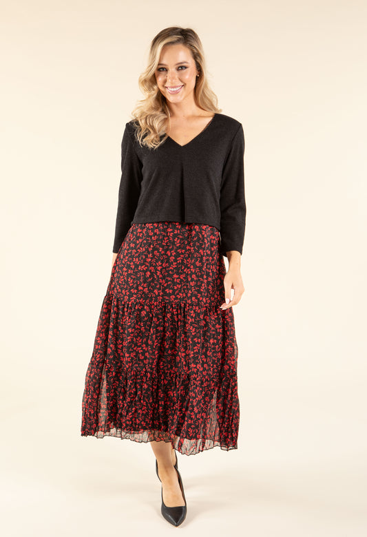 2 in 1 Look Floral Dress