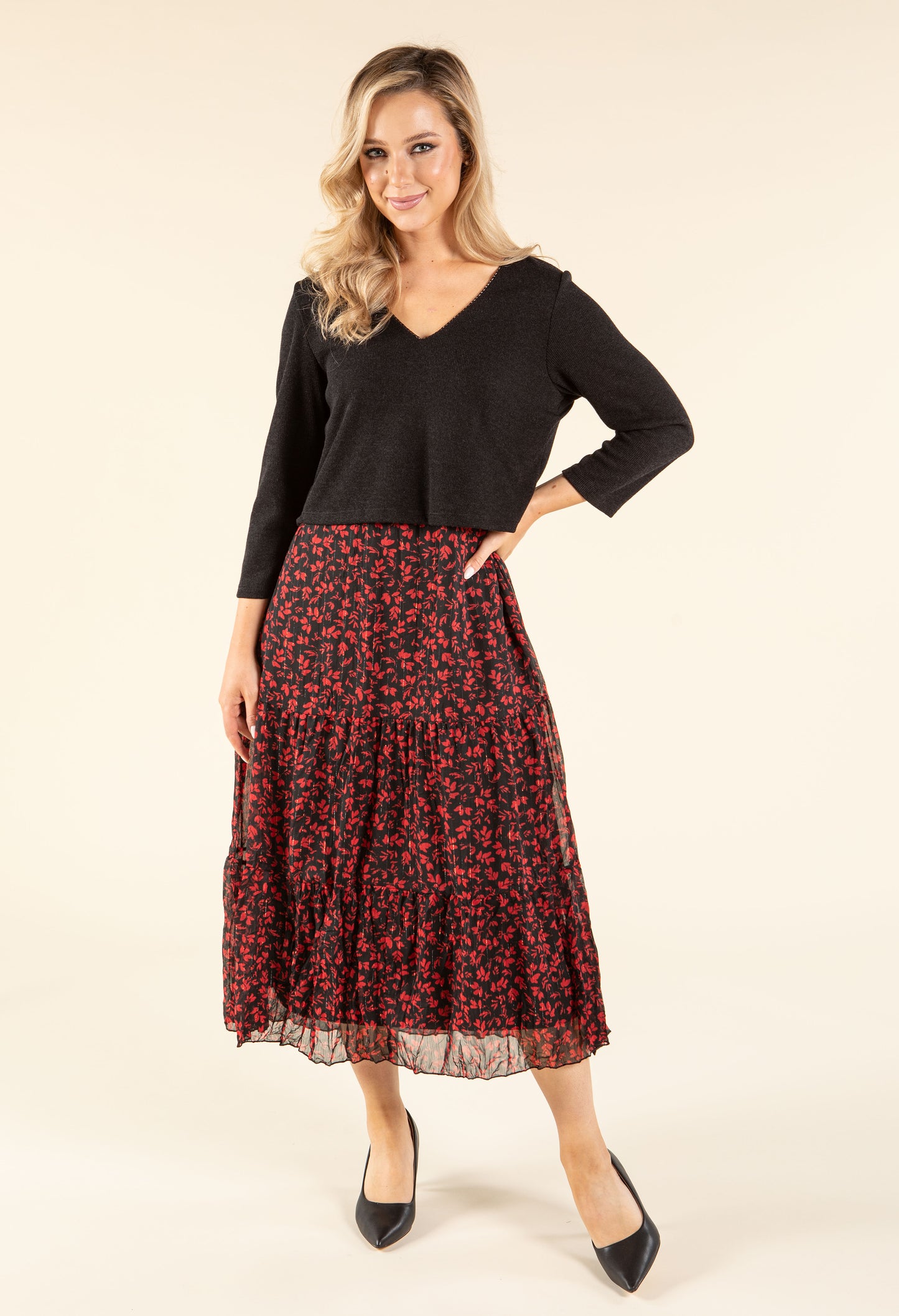 2 in 1 Look Floral Dress