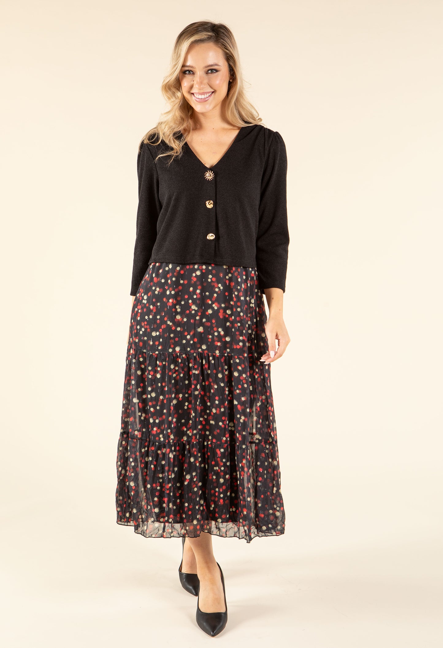 2 in 1 Look Polka Dot Dress