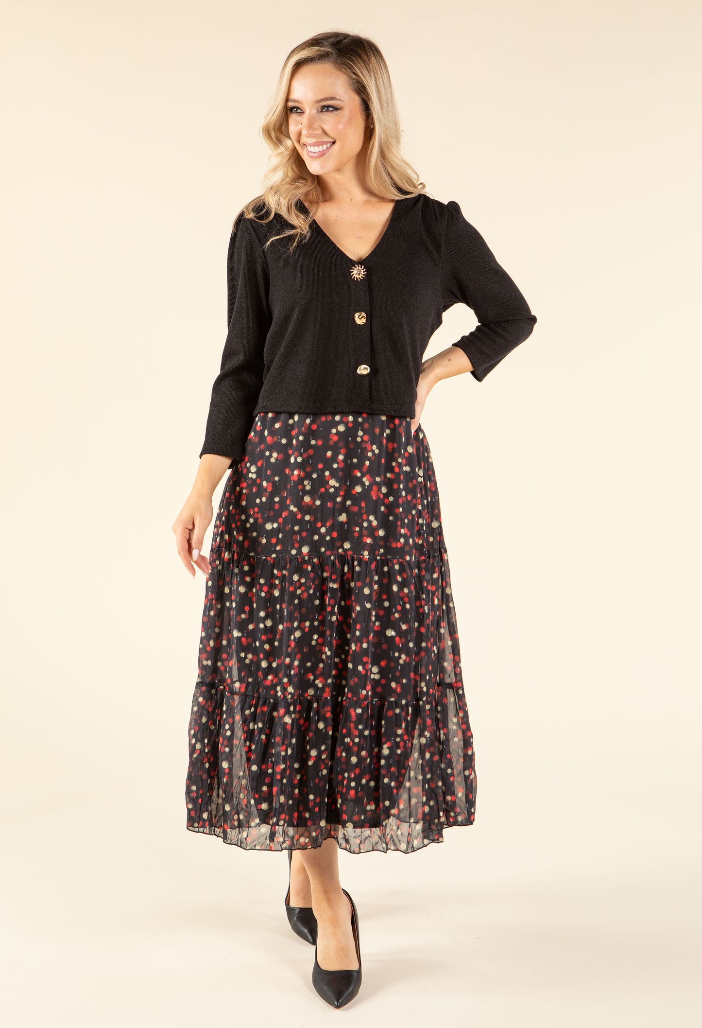 2 in 1 Look Polka Dot Dress