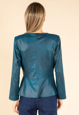 Vintage Leather Peplum Jacket