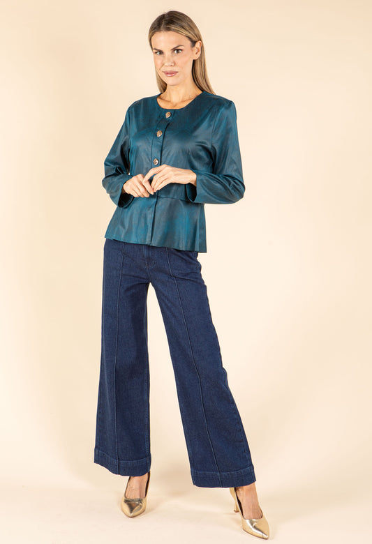 Vintage Leather Peplum Jacket