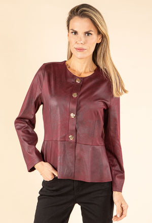Vintage Leather Peplum Jacket