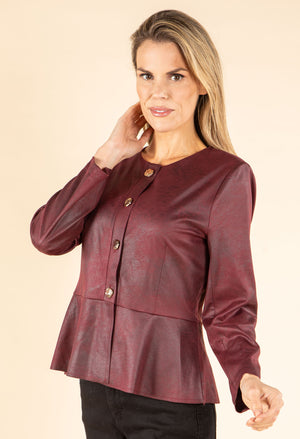 Vintage Leather Peplum Jacket
