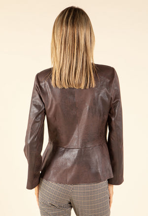 Vintage Leather Peplum Jacket