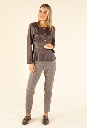 Vintage Leather Peplum Jacket