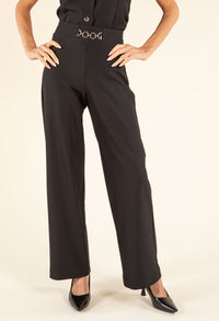 Chain Detail Pinstripe Trousers