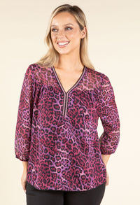 Leopard V-Neck Blouse