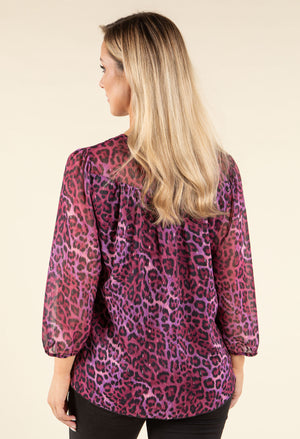 Leopard V-Neck Blouse