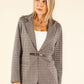 Houndstooth Buckle Detail Blazer