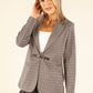 Houndstooth Buckle Detail Blazer