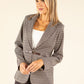 Houndstooth Buckle Detail Blazer