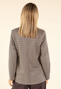 Houndstooth Buckle Detail Blazer