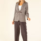 Houndstooth Buckle Detail Blazer