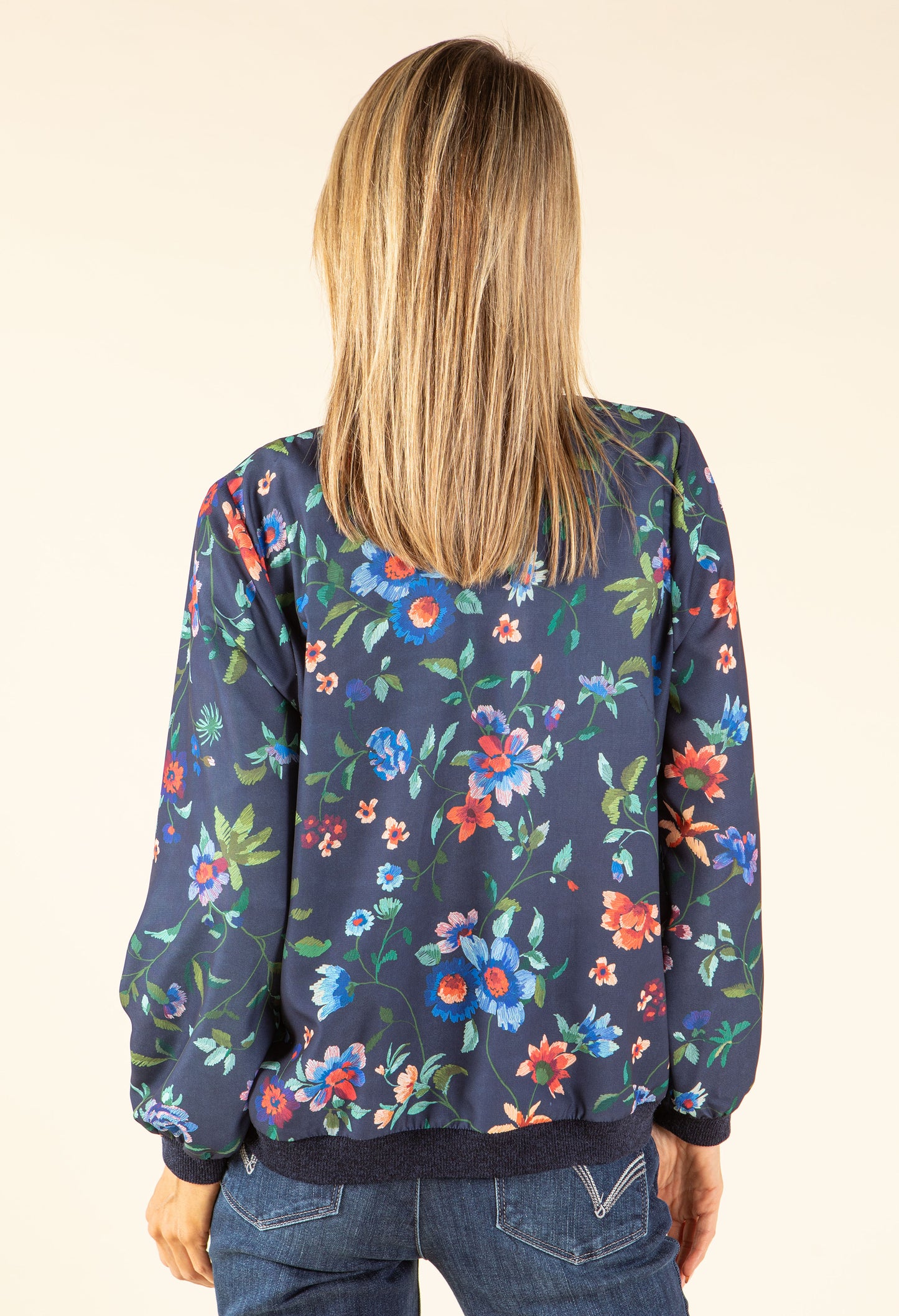 Floral Print Bomber Jacket